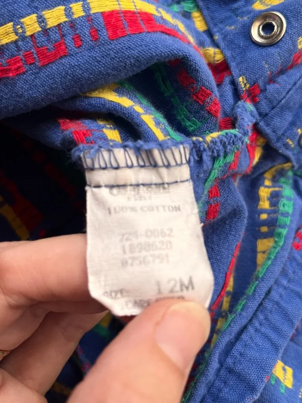 Vintage OshKosh B'gosh Blue Train Print Kids Overalls